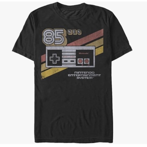 Nintendo Tops - Nintendo 1985 Graphic Tee L Black